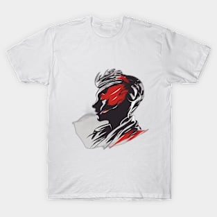 Red and Black Abstract Female Silhouette Artwork No. 598 T-Shirt